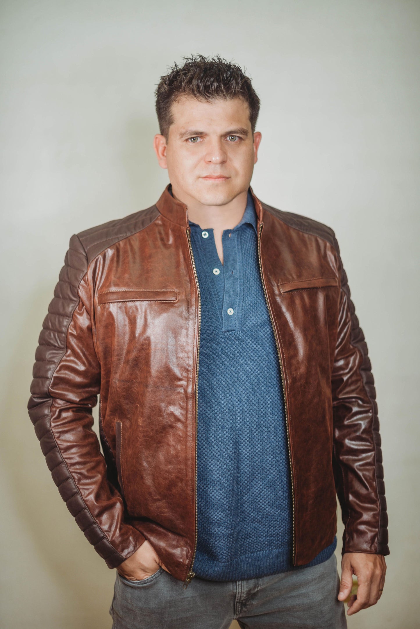 Lui Brown Leather Jacket