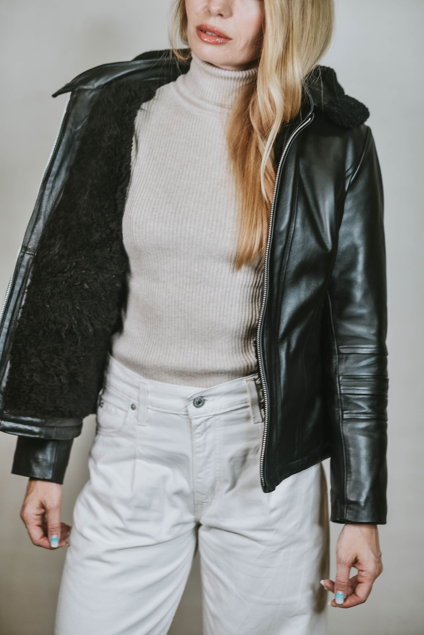 Sonya Shearling Jacket Black