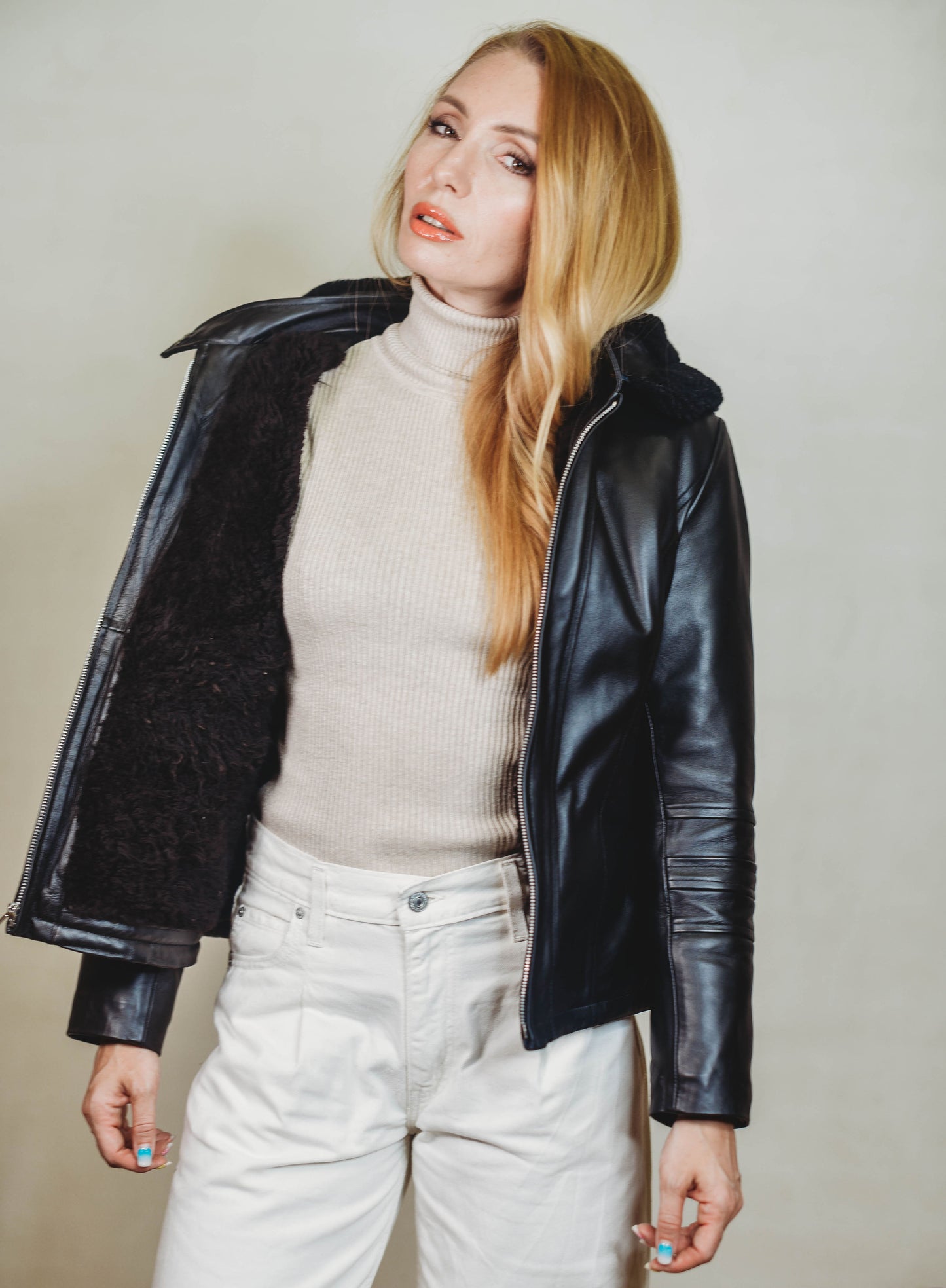 Sonya Shearling Jacket Black