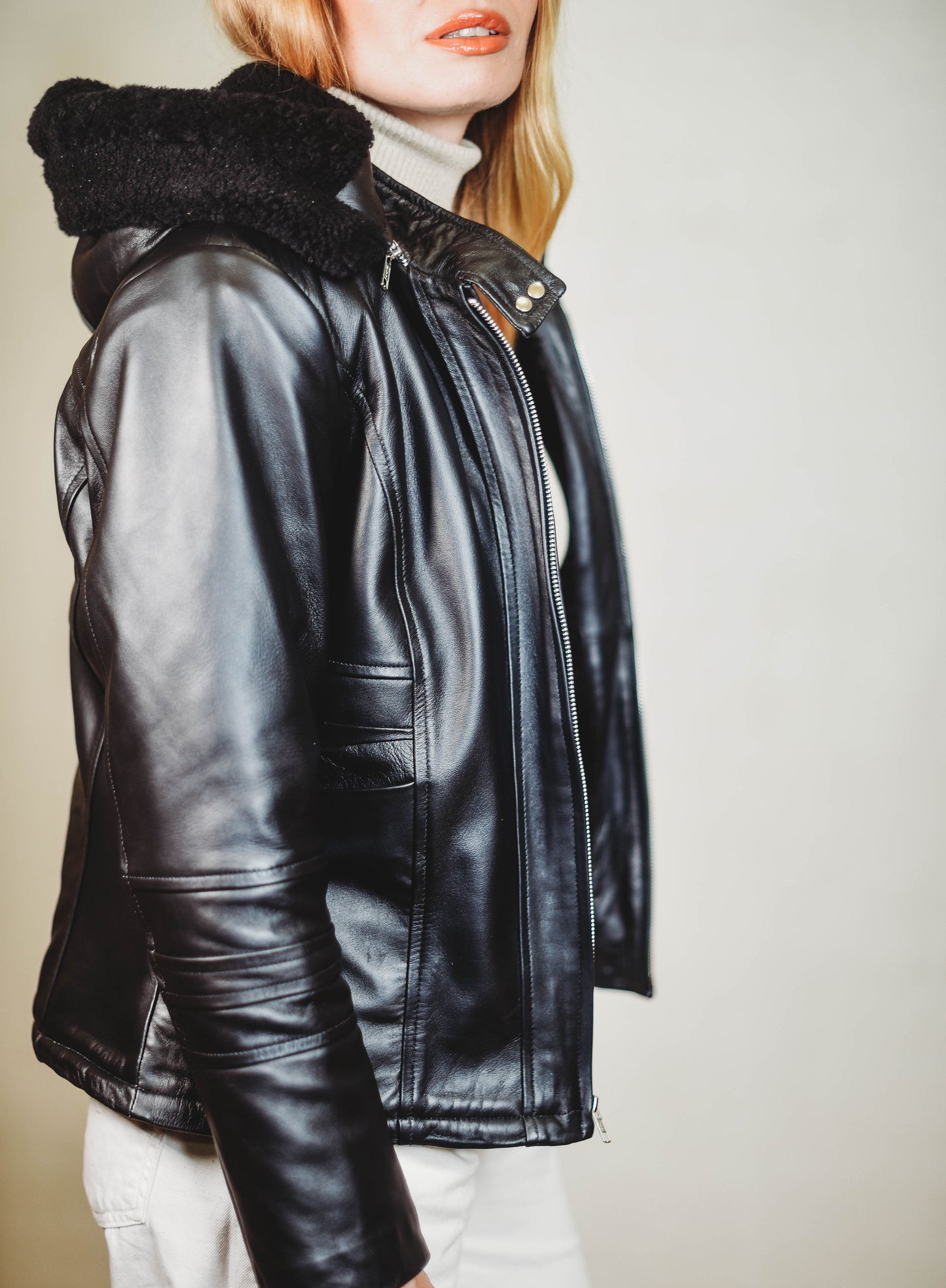 Sonya Shearling Jacket Black