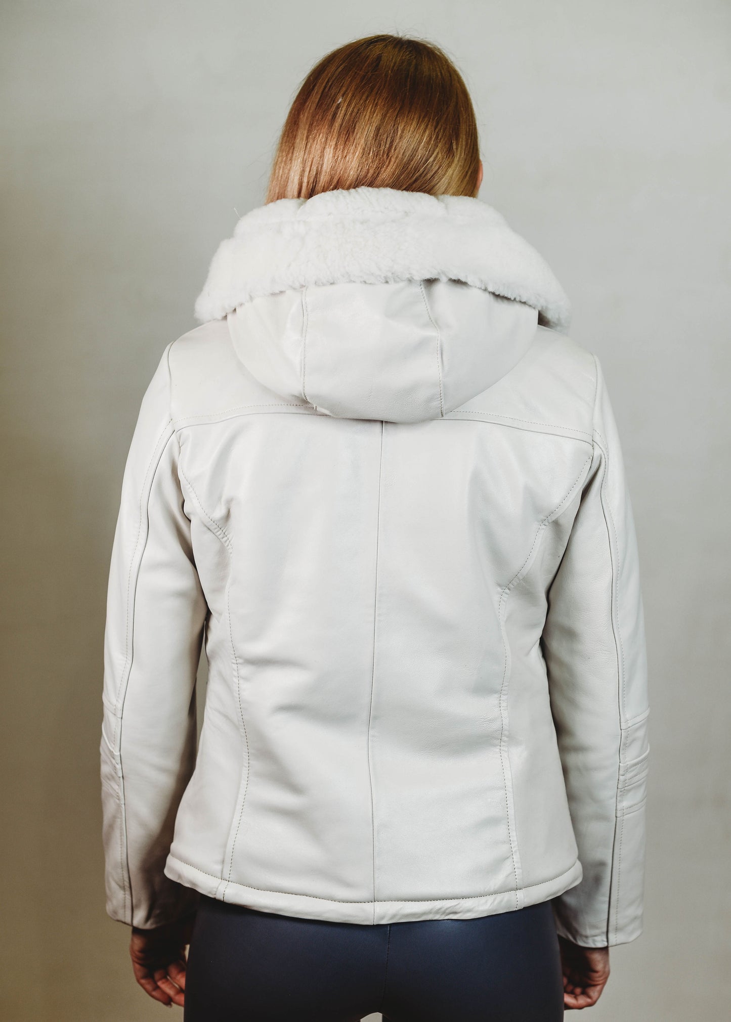 Sonya Shearling Jacket Pearl white