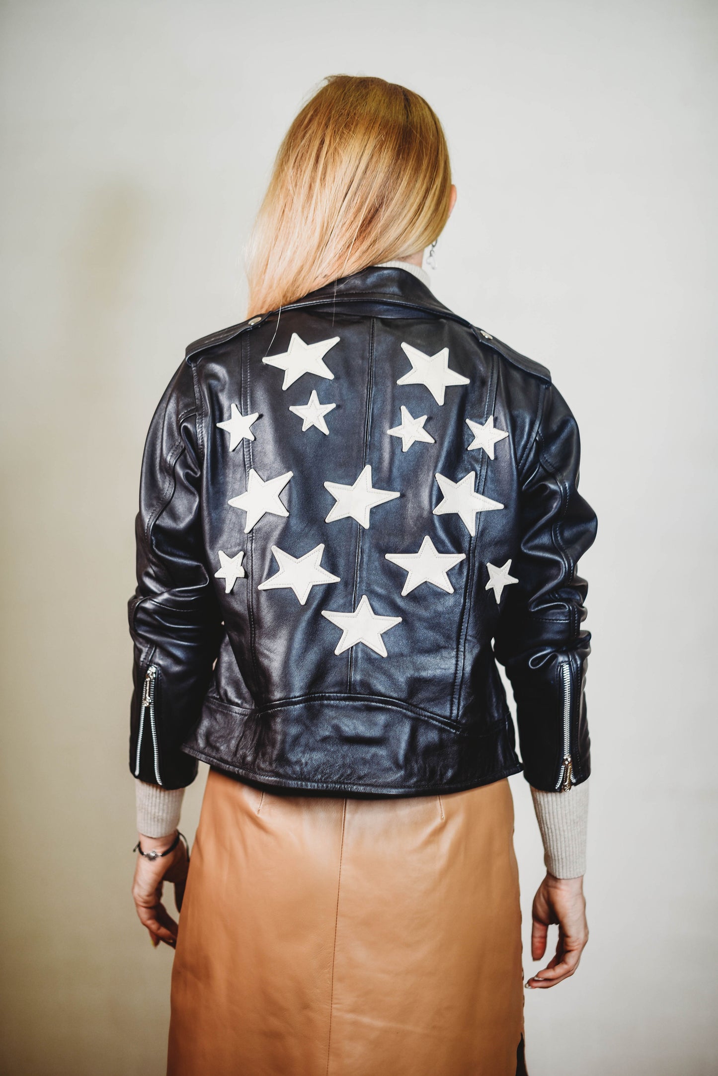 Leila leather skirt caramel