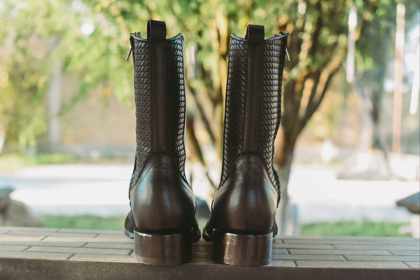 Engraved Western Boots - Dark Chocolate