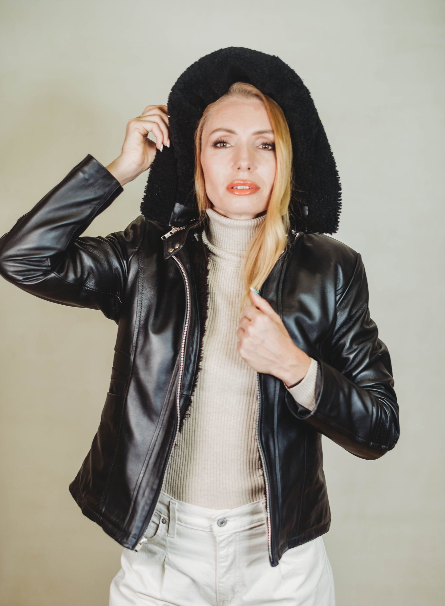 Sonya Shearling Jacket Black