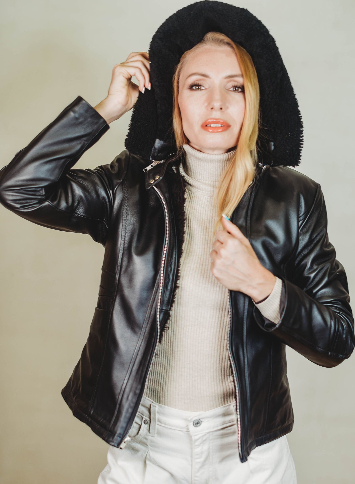 Sonya Shearling Jacket Black