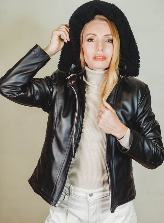Sonya Shearling Jacket Black