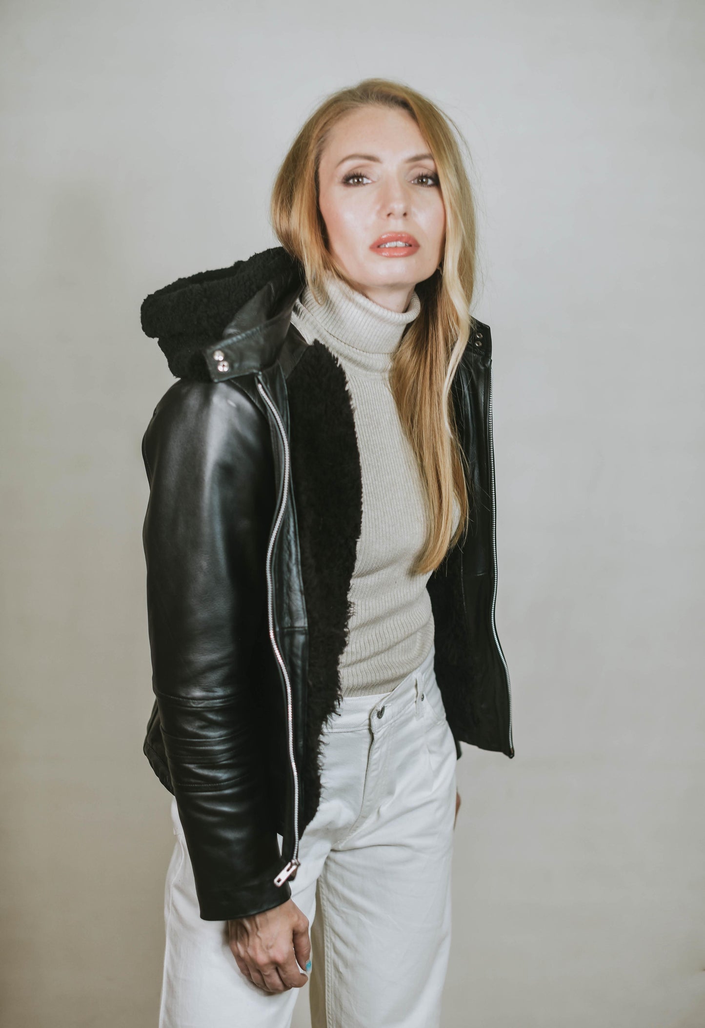 Sonya Shearling Jacket Black