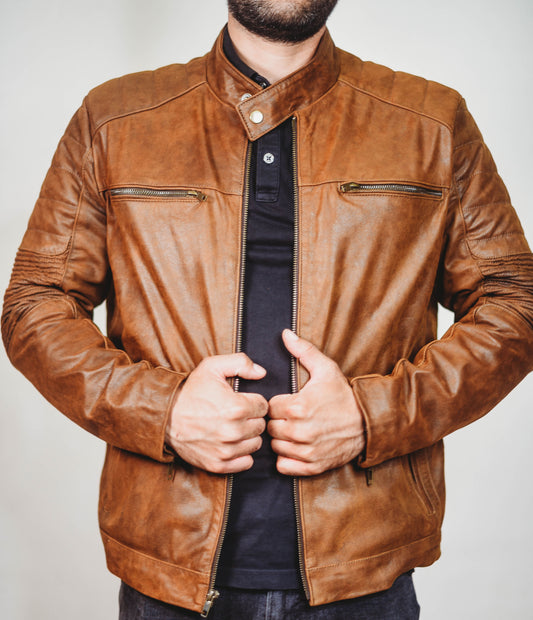 Roger Vintage Cognac Leather Jacket