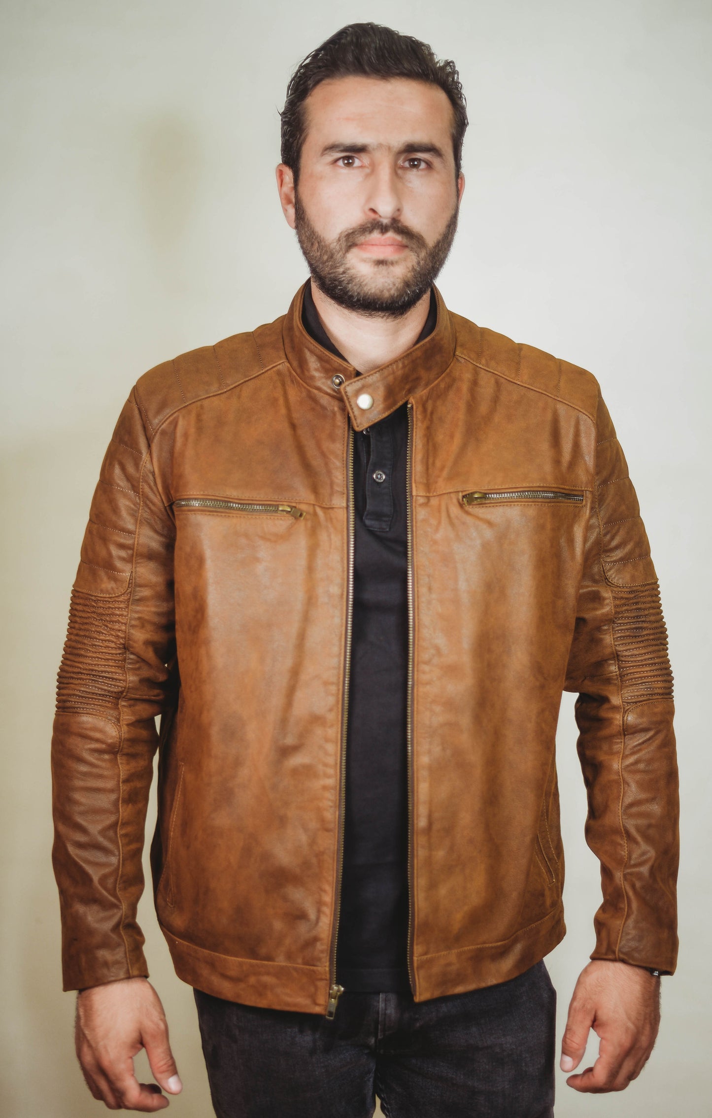 Roger Vintage Cognac Leather Jacket
