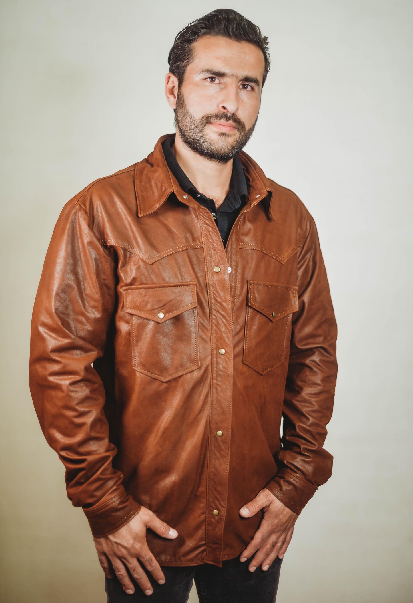 Jay lambskin shirt Brown