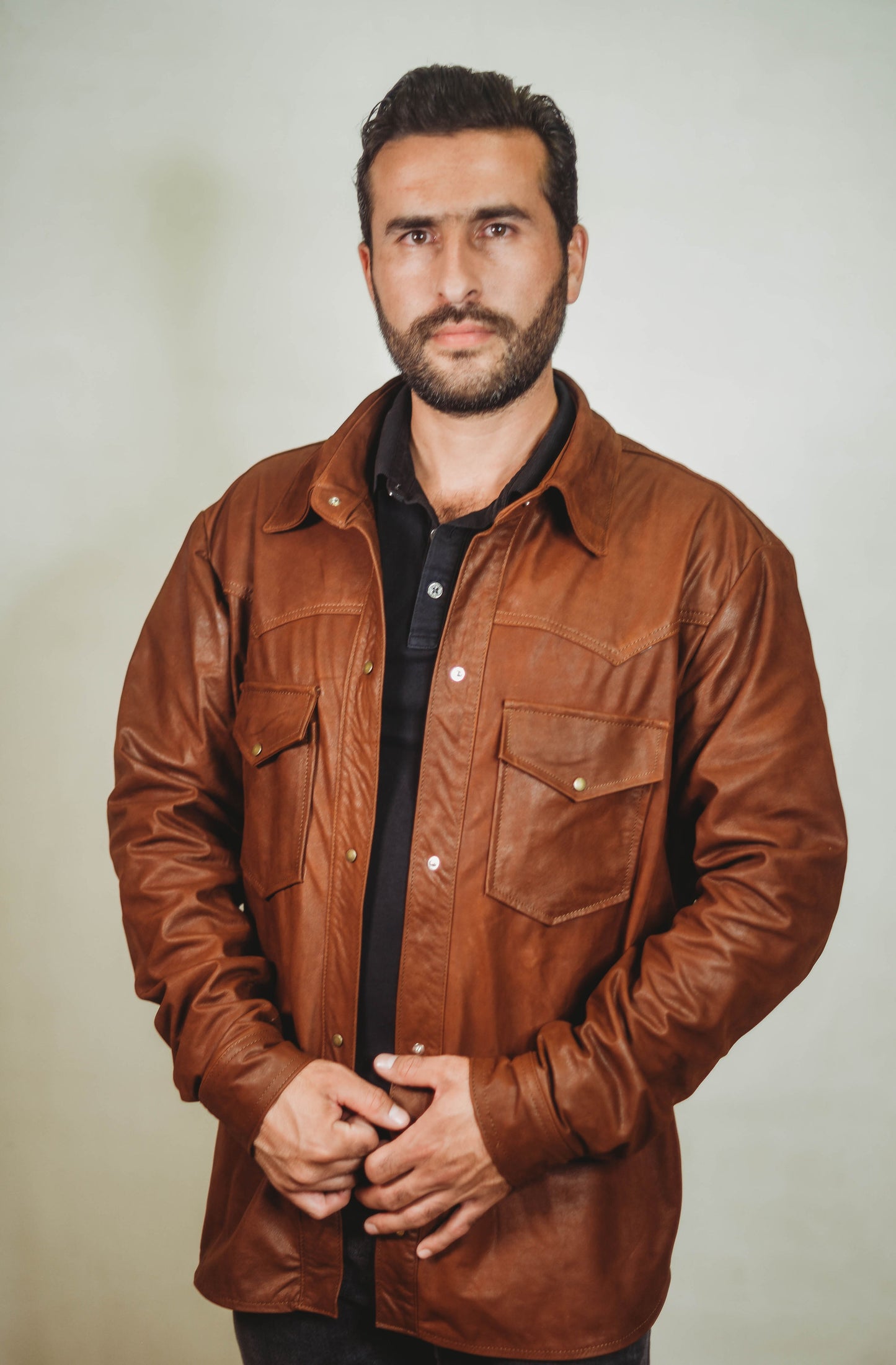 Jay lambskin shirt Brown