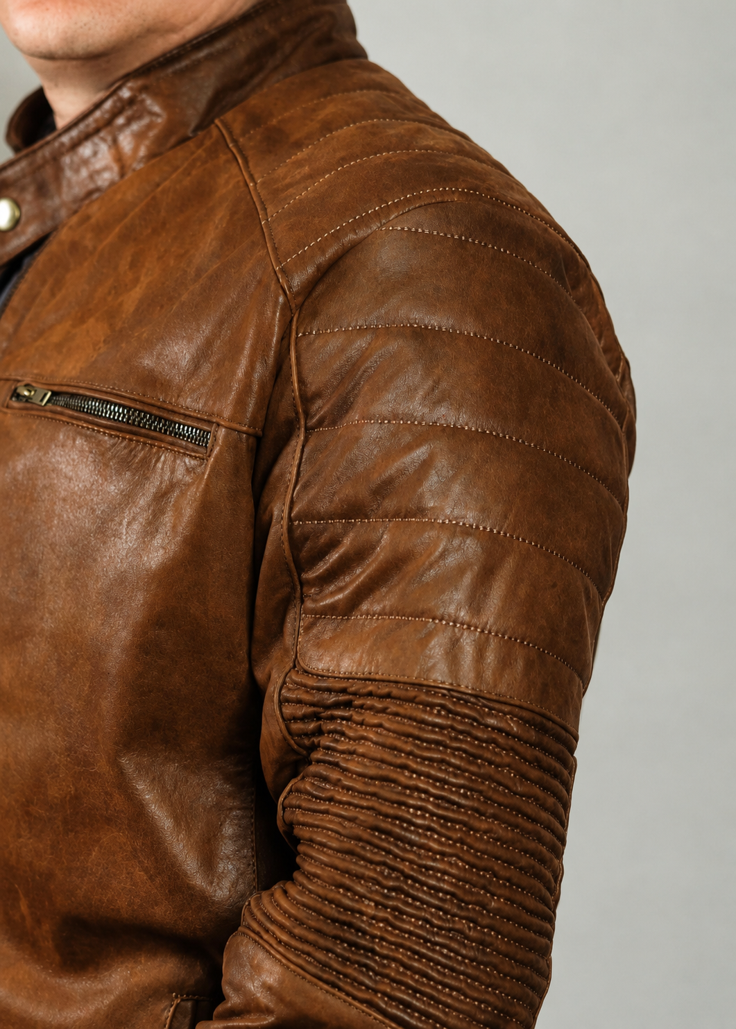 Roger Vintage Cognac Leather Jacket