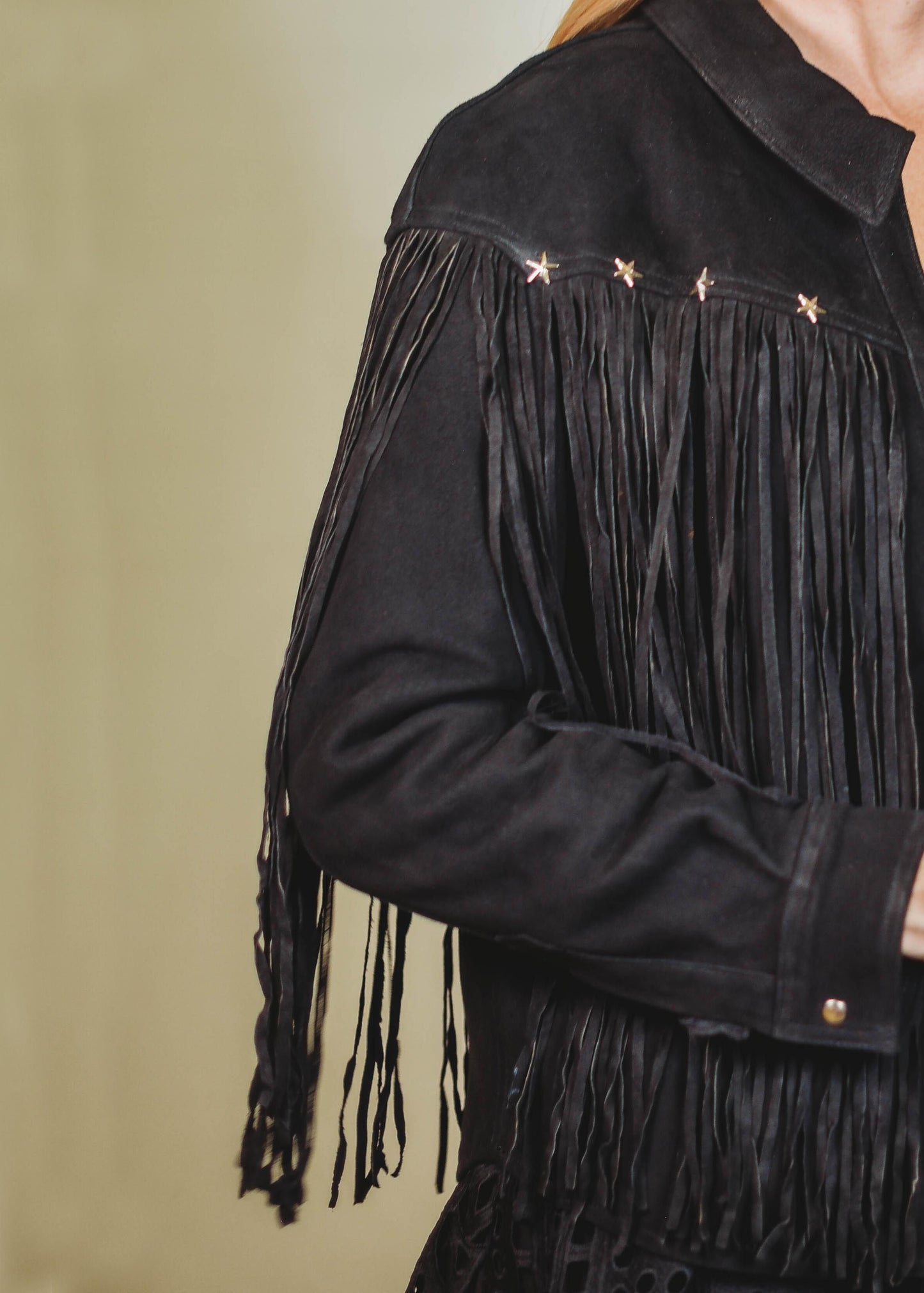 Gazy sheep leather Shirt Black Suede